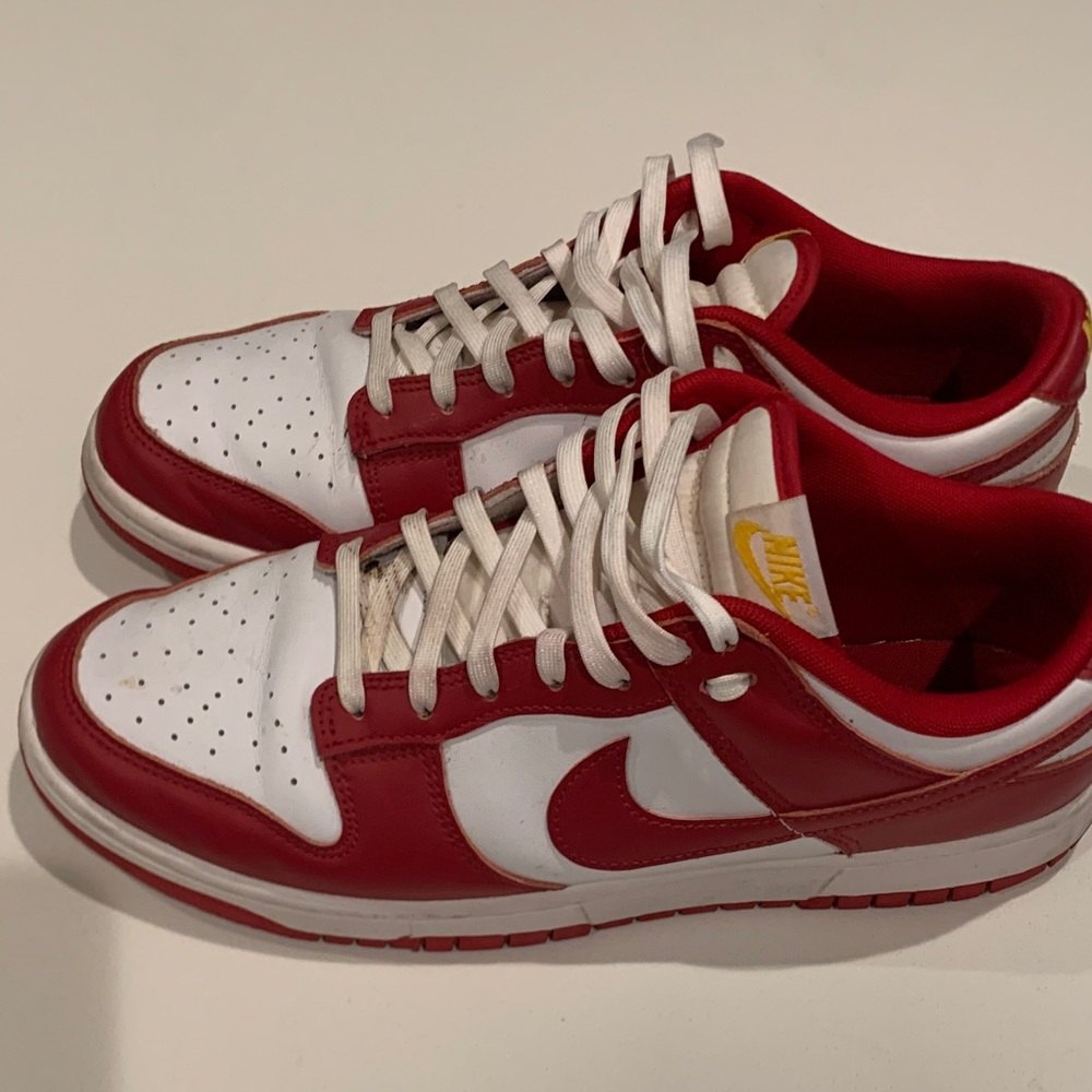 Nike Men's Red and White Dunks - Picture 3 of 6